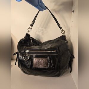 Coach Black Leather Shoulder Bag